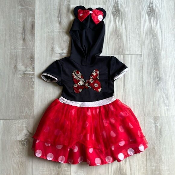 Minnie Mouse Hooded Sequins Tutu Dress XS 4/5 - Picture 2 of 6